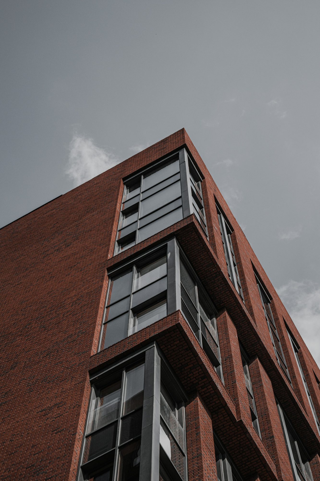 Modern brick-faced apartment building